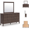 image:imageSignature Design by Ashley Brown Wood Full Panel Bed Reeded HeadboardDark Brown