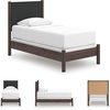 image:imageSignature Design by Ashley Brown Wood Full Panel Bed Reeded HeadboardDark Brown