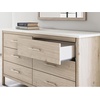 image:imageSignature Design by Ashley Brown Wood Full Panel Bed Reeded HeadboardNatural Brown