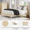 image:imageSignature Design by Ashley Cabinella Vintage Queen Platform Bed with Metal Slats and Center Support Legs Foundation or Box Spring Not Needed Light BrownLight Brown