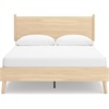 image:imageSignature Design by Ashley Cabinella Vintage Queen Platform Bed with Metal Slats and Center Support Legs Foundation or Box Spring Not Needed Light BrownLight Brown