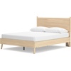 image:imageSignature Design by Ashley Cabinella Vintage Queen Platform Bed with Metal Slats and Center Support Legs Foundation or Box Spring Not Needed Light BrownLight Brown