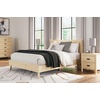 image:imageSignature Design by Ashley Cabinella Vintage Queen Platform Bed with Metal Slats and Center Support Legs Foundation or Box Spring Not Needed Light BrownLight Brown