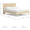 image:imageSignature Design by Ashley Cabinella Vintage Queen Platform Bed with Metal Slats and Center Support Legs Foundation or Box Spring Not Needed Light BrownLight Brown