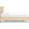 image:imageSignature Design by Ashley Cabinella Vintage Queen Platform Bed with Metal Slats and Center Support Legs Foundation or Box Spring Not Needed Light BrownLight Brown