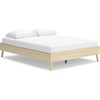 image:imageSignature Design by Ashley Cabinella Vintage Queen Platform Bed with Metal Slats and Center Support Legs Foundation or Box Spring Not Needed Light BrownLight Brown