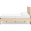 image:imageSignature Design by Ashley Cabinella Vintage Queen Platform Bed with Metal Slats and Center Support Legs Foundation or Box Spring Not Needed Light BrownLight Brown