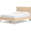 image:imageSignature Design by Ashley Cabinella Vintage Queen Platform Bed with Metal Slats and Center Support Legs Foundation or Box Spring Not Needed Light BrownLight Brown