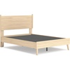 image:imageSignature Design by Ashley Cabinella Vintage Queen Platform Bed with Metal Slats and Center Support Legs Foundation or Box Spring Not Needed Light BrownLight Brown
