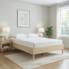 image:imageSignature Design by Ashley Cabinella Vintage Queen Platform Bed with Metal Slats and Center Support Legs Foundation or Box Spring Not Needed Light BrownLight Brown