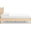 image:imageSignature Design by Ashley Cabinella Vintage Queen Platform Bed with Metal Slats and Center Support Legs Foundation or Box Spring Not Needed Light BrownLight Brown