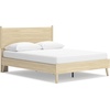 image:imageSignature Design by Ashley Cabinella Vintage Queen Platform Bed with Metal Slats and Center Support Legs Foundation or Box Spring Not Needed Light BrownLight Brown