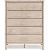 image:imageSignature Design by Ashley Cadmori Bohemian 5Drawer Chest of Drawers with Replicated White Marble Top Meets ASTM International Safety Standards Light BrownWhite  Beige