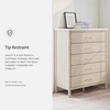 image:imageSignature Design by Ashley Cadmori Bohemian 5Drawer Chest of Drawers with Replicated White Marble Top Meets ASTM International Safety Standards Light BrownWhite  Beige