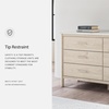 image:imageSignature Design by Ashley Cadmori Casual Bohemian Dresser with Post Legs and 6 Drawers Replicated Marble Top Wood 35 High White and Light Brown FinishWhite  Beige