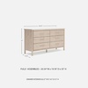 image:imageSignature Design by Ashley Cadmori Casual Bohemian Dresser with Post Legs and 6 Drawers Replicated Marble Top Wood 35 High White and Light Brown FinishWhite  Beige