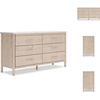 image:imageSignature Design by Ashley Cadmori Casual Bohemian Dresser with Post Legs and 6 Drawers Replicated Marble Top Wood 35 High White and Light Brown FinishWhite  Beige