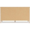 image:imageSignature Design by Ashley Cadmori Casual Bohemian Dresser with Post Legs and 6 Drawers Replicated Marble Top Wood 35 High White and Light Brown FinishWhite  Beige