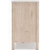 image:imageSignature Design by Ashley Cadmori Casual Bohemian Dresser with Post Legs and 6 Drawers Replicated Marble Top Wood 35 High White and Light Brown FinishWhite  Beige