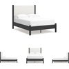 image:imageSignature Design by Ashley Cadmori King Upholstered Panel Bed TwoToneBlackWhite
