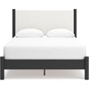 image:imageSignature Design by Ashley Cadmori King Upholstered Panel Bed TwoToneBlackWhite