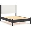 image:imageSignature Design by Ashley Cadmori King Upholstered Panel Bed TwoToneBlackWhite