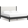 image:imageSignature Design by Ashley Cadmori King Upholstered Panel Bed TwoToneBlackWhite