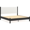 image:imageSignature Design by Ashley Cadmori King Upholstered Panel Bed TwoToneBlackWhite