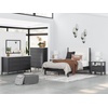 image:imageSignature Design by Ashley Cadmori King Upholstered Panel Bed TwoToneBlackWhite