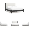 image:imageSignature Design by Ashley Cadmori King Upholstered Panel Bed TwoToneBlackWhite