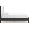 image:imageSignature Design by Ashley Cadmori King Upholstered Panel Bed TwoToneBlackWhite