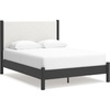 image:imageSignature Design by Ashley Cadmori King Upholstered Panel Bed TwoToneBlackWhite