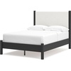 image:imageSignature Design by Ashley Cadmori King Upholstered Panel Bed TwoToneBlackWhite