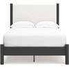 image:imageSignature Design by Ashley Cadmori King Upholstered Panel Bed TwoToneBlackWhite