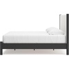 image:imageSignature Design by Ashley Cadmori King Upholstered Panel Bed TwoToneBlackWhite