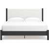 image:imageSignature Design by Ashley Cadmori King Upholstered Panel Bed TwoToneBlackWhite