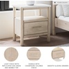 image:imageSignature Design by Ashley Cadmori Nightstand with Wireless Charging Replicated Marble Top and Engineered Wood Accent Bedside Table for Bedroom White and Beige 25 WWhite  Beige