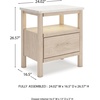 image:imageSignature Design by Ashley Cadmori Nightstand with Wireless Charging Replicated Marble Top and Engineered Wood Accent Bedside Table for Bedroom White and Beige 25 WWhite  Beige