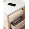 image:imageSignature Design by Ashley Cadmori Nightstand with Wireless Charging Replicated Marble Top and Engineered Wood Accent Bedside Table for Bedroom White and Beige 25 WWhite  Beige