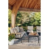 image:imageSignature Design by Ashley Carlsbad Beach Casual Weather and UV Resistant Outdoor SofaChairsTable with 2 Accent Pillows Set of 4 Gray amp Light Brown