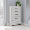 image:imageSignature Design by Ashley Cayboni Vintage 5 Drawer Wide Chest with Safety Stop for Bedroom WhiteWhite Plank