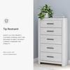 image:imageSignature Design by Ashley Cayboni Vintage 5 Drawer Wide Chest with Safety Stop for Bedroom WhiteWhite Plank