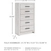 image:imageSignature Design by Ashley Cayboni Vintage 5 Drawer Wide Chest with Safety Stop for Bedroom WhiteWhite Plank
