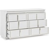 image:imageSignature Design by Ashley Chalanna Contemporary Dresser with 6 Drawers Builtin LED Lighting Rhinestone Details Wood White 64 W x 20 D x 3875 H