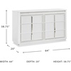 image:imageSignature Design by Ashley Chalanna Contemporary Dresser with 6 Drawers Builtin LED Lighting Rhinestone Details Wood White 64 W x 20 D x 3875 H