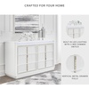 image:imageSignature Design by Ashley Chalanna Contemporary Dresser with 6 Drawers Builtin LED Lighting Rhinestone Details Wood White 64 W x 20 D x 3875 H