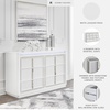image:imageSignature Design by Ashley Chalanna Contemporary Dresser with 6 Drawers Builtin LED Lighting Rhinestone Details Wood White 64 W x 20 D x 3875 H