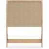 image:imageSignature Design by Ashley Cielden Twin Panel Headboard Light Oak Finish amp Replicated Cane Detail Contemporary Engineered Wood Headboard Only for Youth Dorm or Guestroom Light BrownBeige