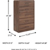 image:imageSignature Design by Ashley Corlay Tall 5 Drawer Dresser Chest Walnut