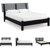 image:imageSignature Design by Ashley Danziar Modern Queen Slat Panel Platform Bed Foundation or Box Spring Not Needed Black